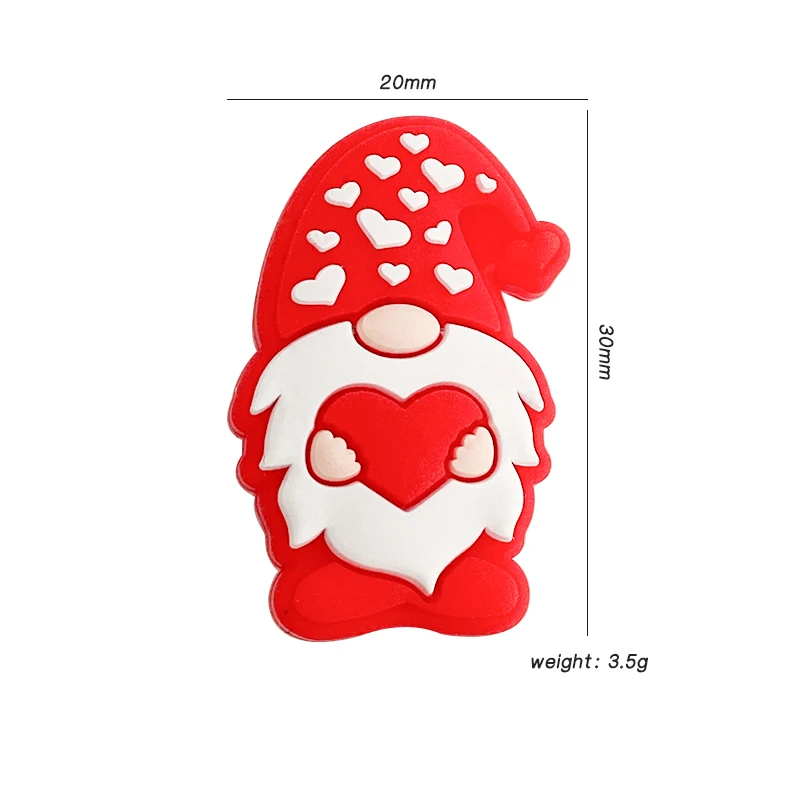 10pcs New Baby Silicone Valentine Beads Food Grade Chewing Teeth Beads DIY Pacifier Necklace Accessories