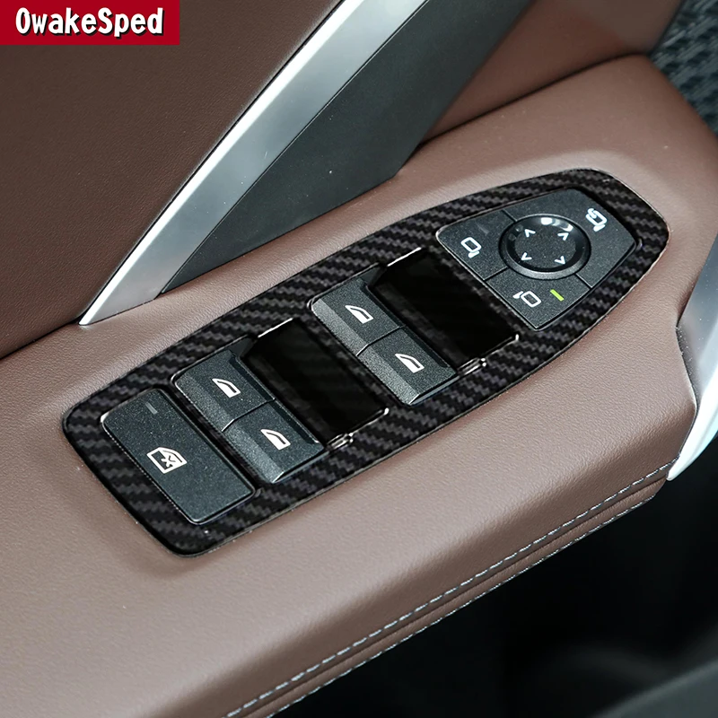 

Для BMW X1 F48 F49 2023 кнопки для дверного и оконного подъемника Панель рамка из углеродного волокна текстурное украшение отделка интерьер автомобильные аксессуары