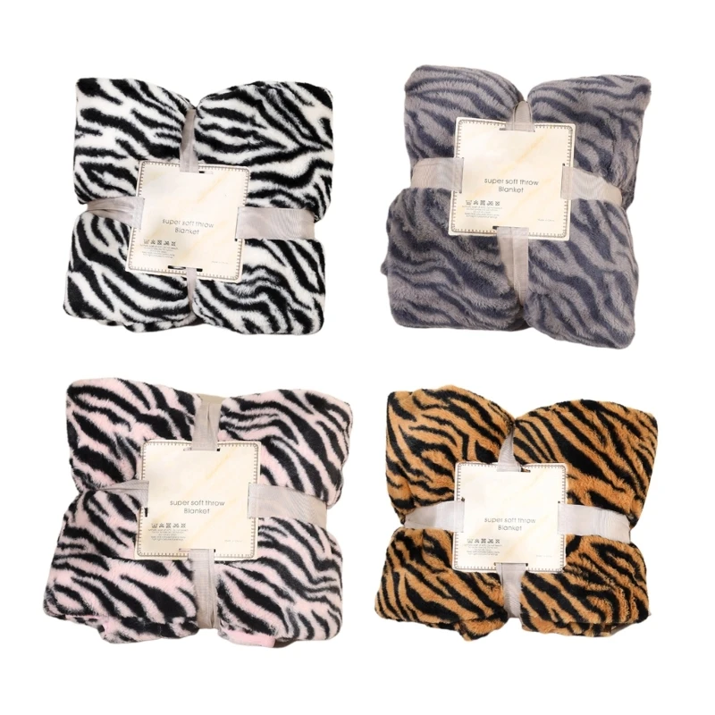 

Fashion Print Rabbit Hair Double-layer Blankets Soft Skin Friendly Pattern Multicolor Shawl Office Sofa Cover Rugs