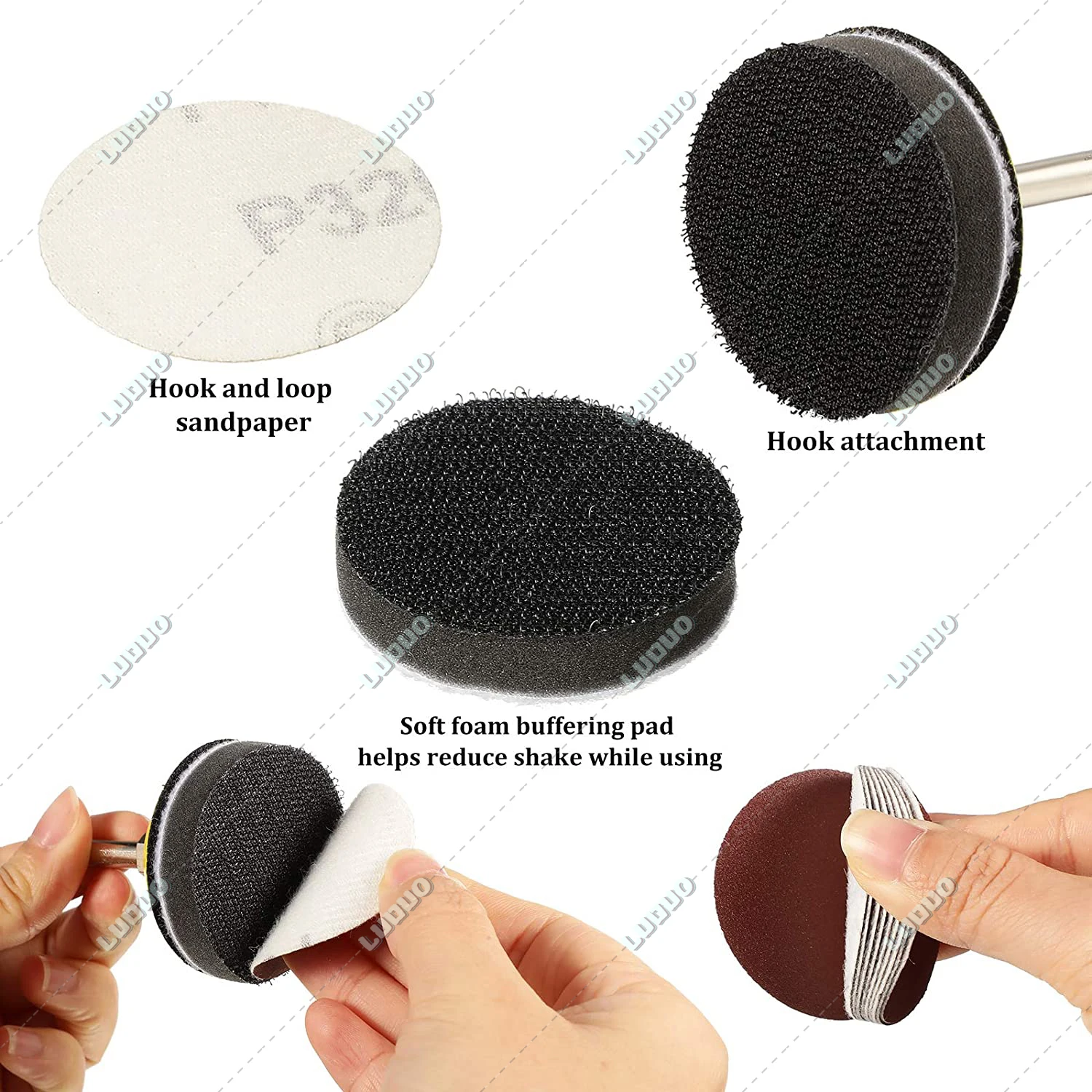 Sand Paper Sanding Discs Round Flocking Sandpaper Sanding Grinder Polishing 3 Inch 800 1200 1500 2000 3000 5000 Grits 105PCS