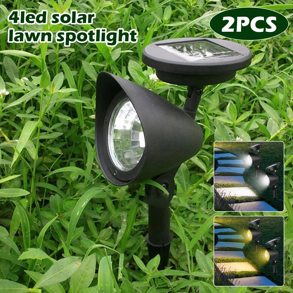 Description Picture 5 of item4 LED Solar Spotlight Garden Reflector Lamp Powered Outdoor Lighting Waterproof Lawn Lamp Courtyard Landscape Decor Solar Light