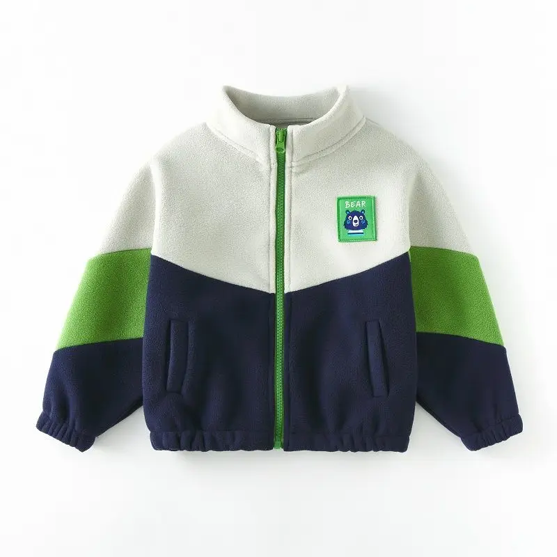 New Arrival spring and fall Zipper Boys  Jackets Coats Fahion Pockets Children's Outwear Fleece Coats Kids Clothes 2-8 years