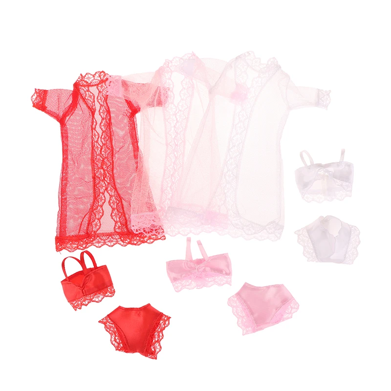 1/6 Doll Lace Underwear Bra Briefs Pajamas Set 30CM Dolls Clothes Suit Doll Decoration Accessories For Kid Pretend Play Toys