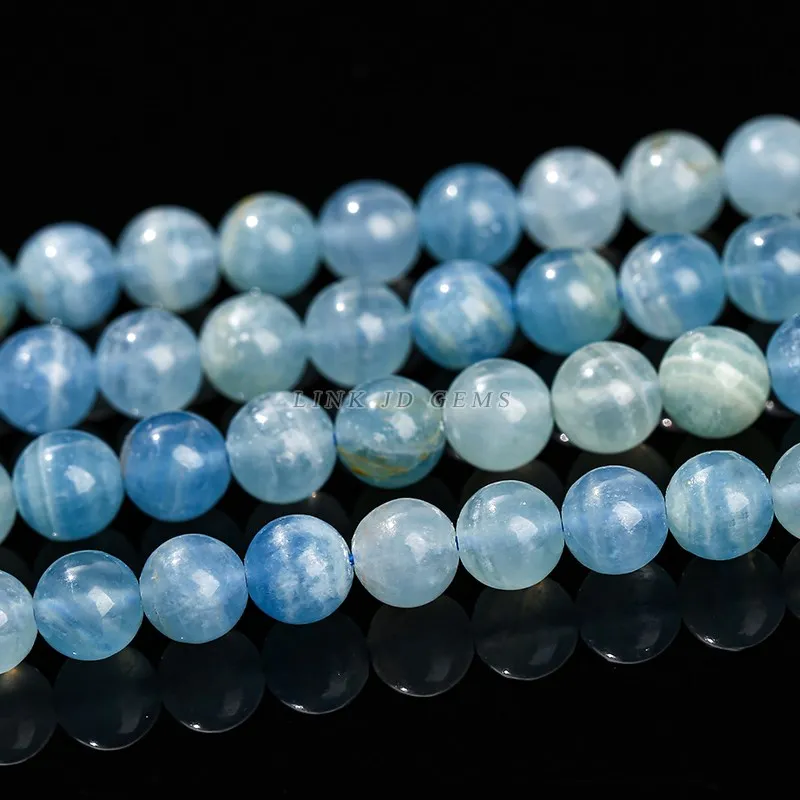 5A Natural Stone Blue Calcite Beads 6 8 10mm Pick Size Fine Gemstone Bead For Jewelry Making Diy Necklace Bracelet Accessory 2
