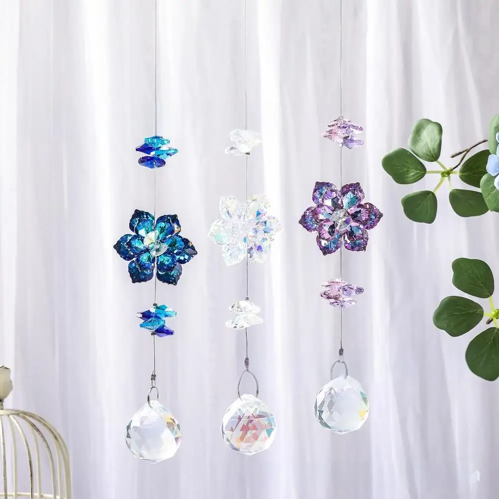 Lotus Leaf Suncatchers with Crystal Prisms Window Sun Catcher Ornament Rainbow Maker for Home Garden Rearview Mirror Charms