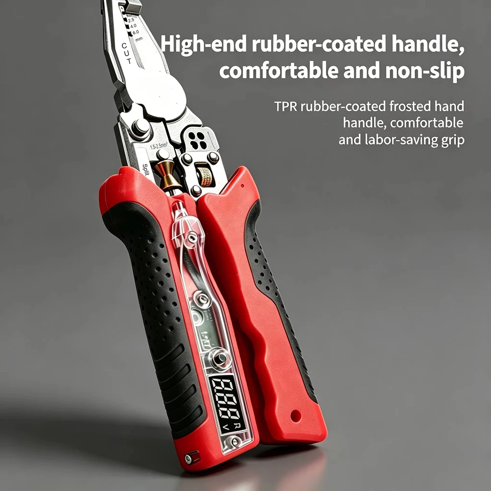 Rechargeable Multifunctional Electrician Tool: Adjustable Wire Stripper & Real-time Voltage Tester