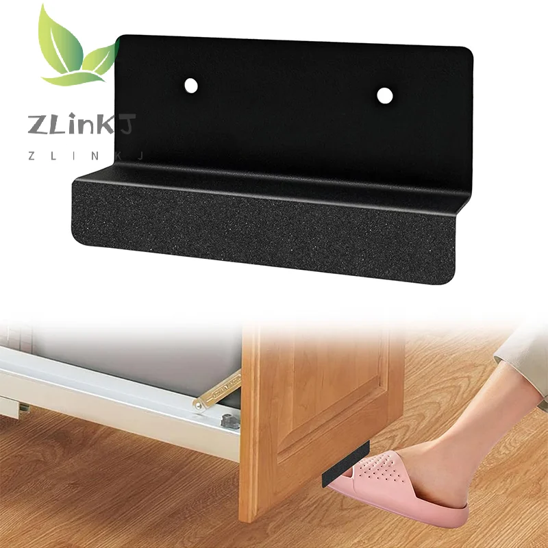 Garbage Cabinet Foot Handle Metal Hands-free Screws Mounting Cabinet Door Edge Garbage Drawer Foot Handle Household Items
