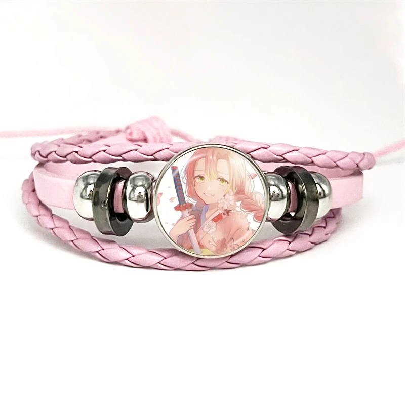 Anime Demon Slayer Braided Bracelet Cosplay Season 3 Swordsmith Village Prop Kamado Tanjirou Nezuko Figure Couple Bracelets Gift 3