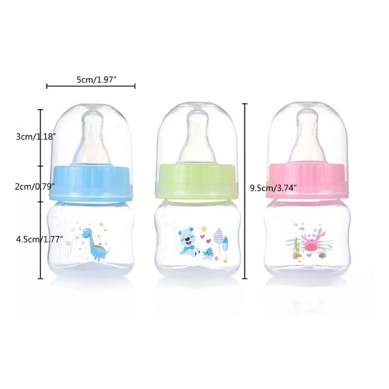 Infant Bottle 50ml/1.7 Ounce Nursing Cartoon Printed Baby Milk Bottle