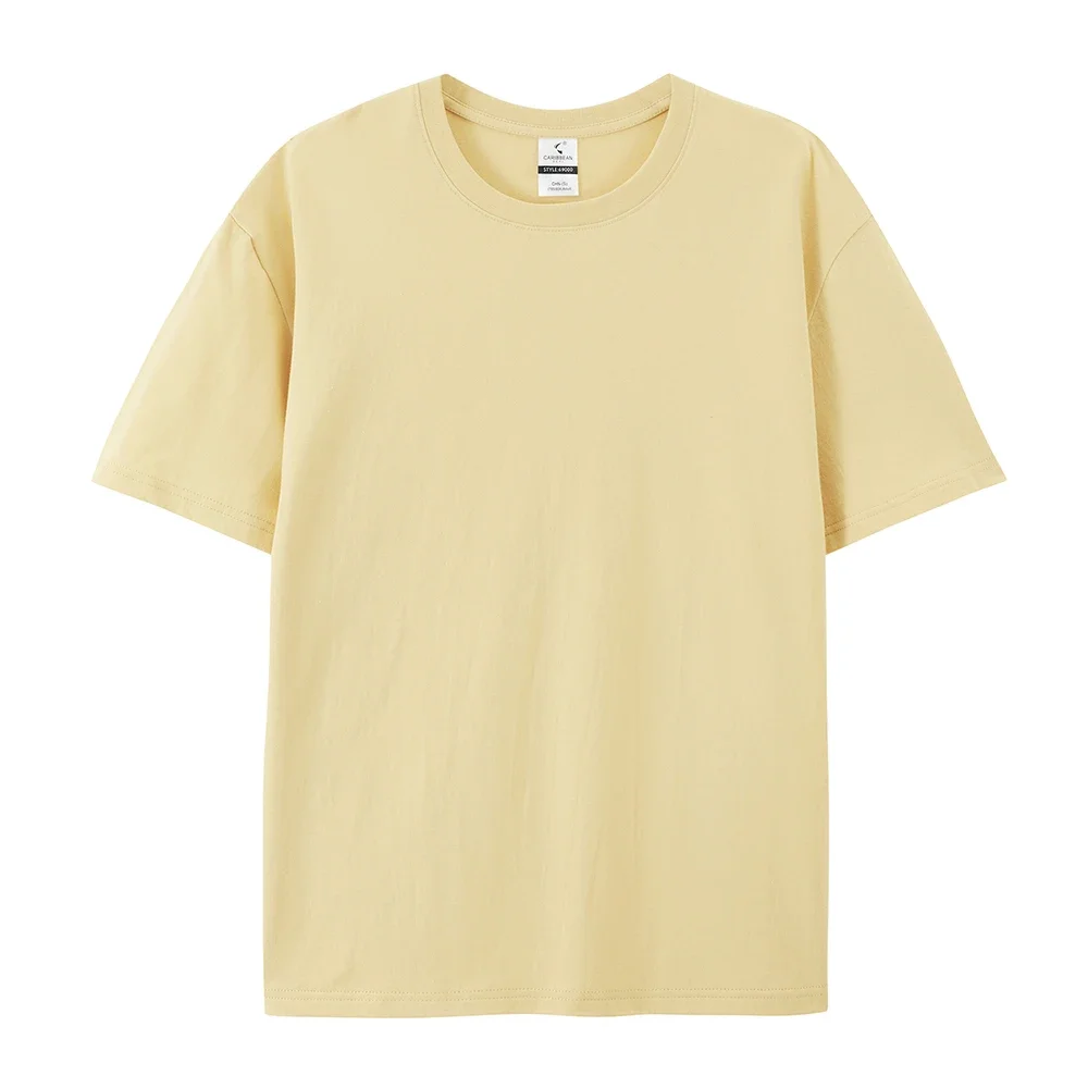 Free LOGO Women and men Custom Image T Shirts 100% Cotton 220g gsm Casual Short Sleeve T-Shirt Enterprise Team Cultural workwear image 11
