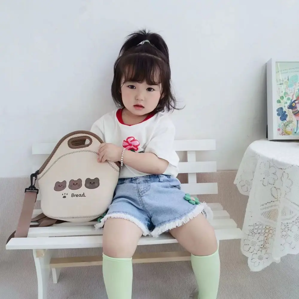 Vintage Cute Cartoon Bear All-match Cotton Outdoor Maternity Handbags Stroller Nappy Bag Baby Diaper Bags Mommy Shoulder Bags