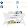 Kids Book Caddy with Shelf, Toddler Bookshelf, Book Storage Organizer, Small Book Shelf for Kids Rooms, Nursery, Playroom, White 5
