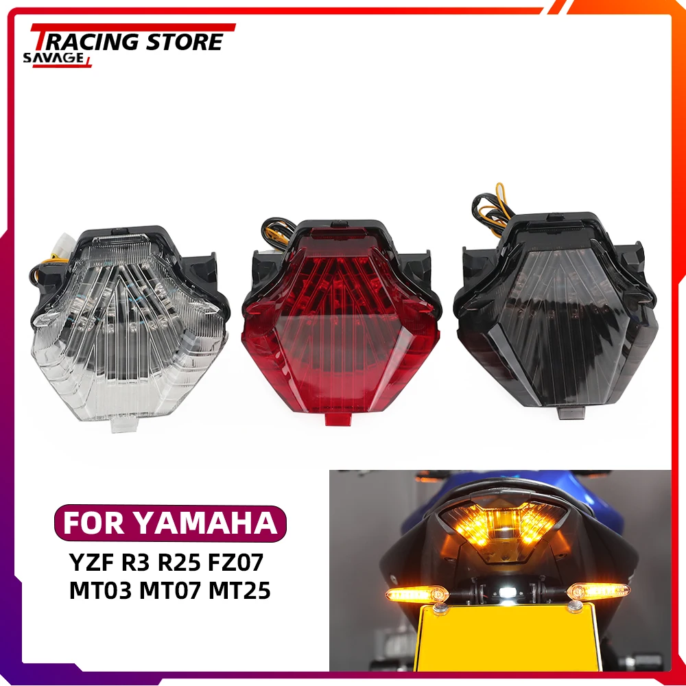 

Motorcycle Integrated LED Tail Light For YAMAHA MT07 MT03 MT25 FZ07 YZF R3 YZF R25 Turn Signal Driving Brake Lamp Rear LED Light