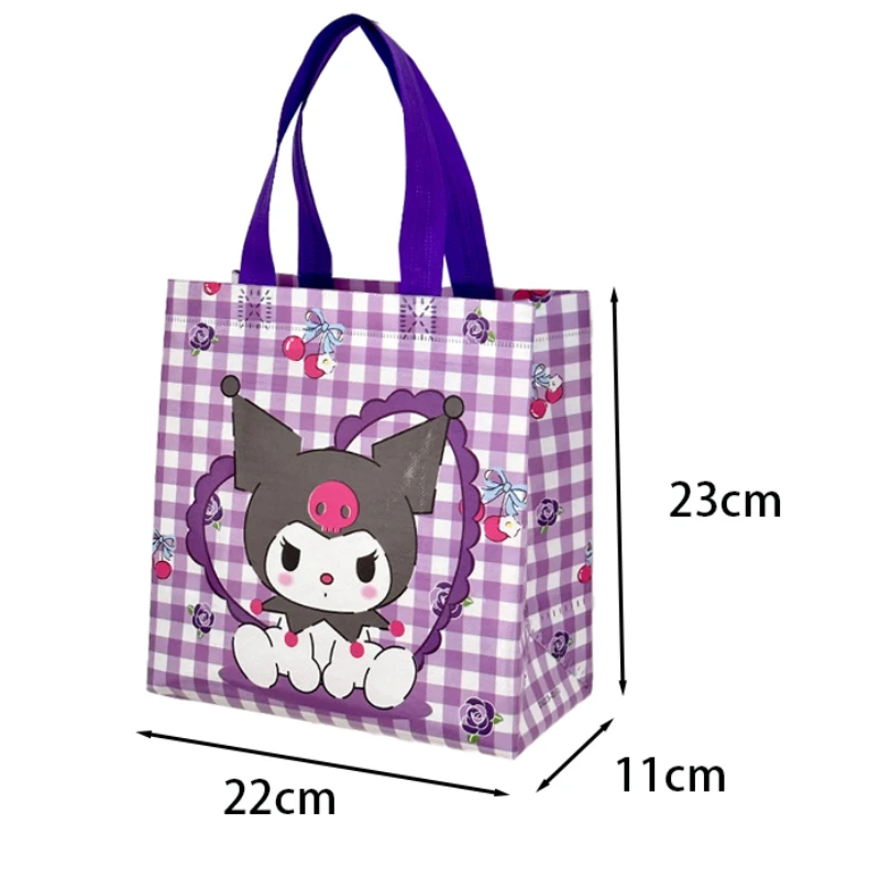 Kawaii Sanrio Kuromi My Melody Printed Non Woven Fabric Bag Cute Cinnamonroll Large Capacity Carrying Bag Item Storage Bags 6