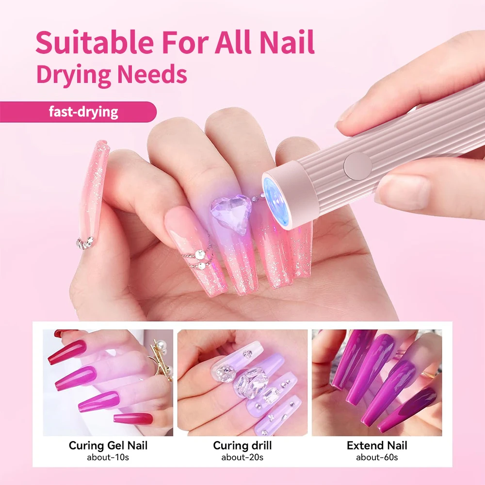 Chargeable Nail Lamp Portable LED  Mini Machine Family Handheld Quick Drying Varnish Gel Polish Curing Nails Dryer Nail Tools 6