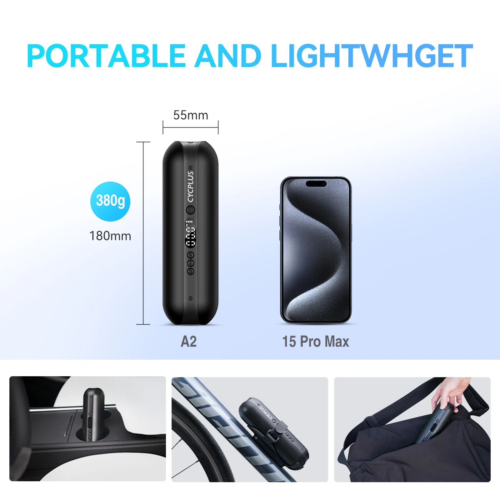 CYCPLUS Mini Bicycle Tire Inflator 空気入れ CYCPLUS Cube Mini Bicycle Tire Inflator – Panda Podium
