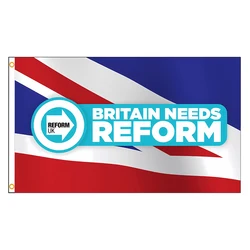 Reform UK Flag Polyester Banner - British Political Wall Art and Outdoor Decor Tapestry - 150 x 240cm (2 Grommets)