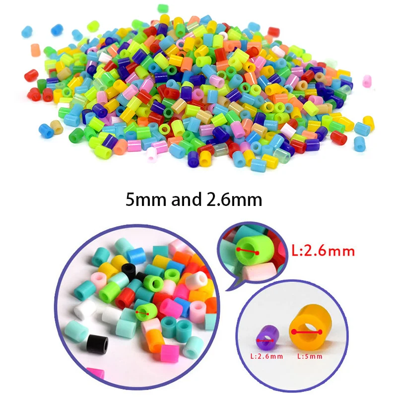 2.6/5mm Hama Beads Toy 24/72 Colors Perler Iron Beads Kit Kids 3D Puzzles DIY Toys Fuse Beads Pegboard Sheets Ironing Paper Set 6