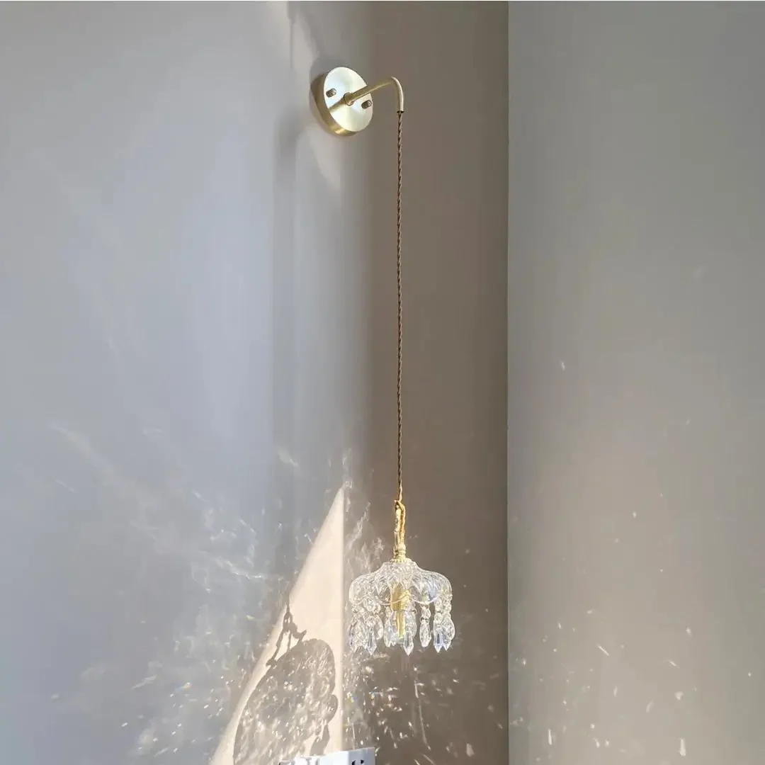 Description Picture 5 of itemFrench Retro Pendant Lights Glass Lampshade Suspended Chandelier Indoor Art Decoration Bedroom Bar Restaurant Bedside Woonkamer