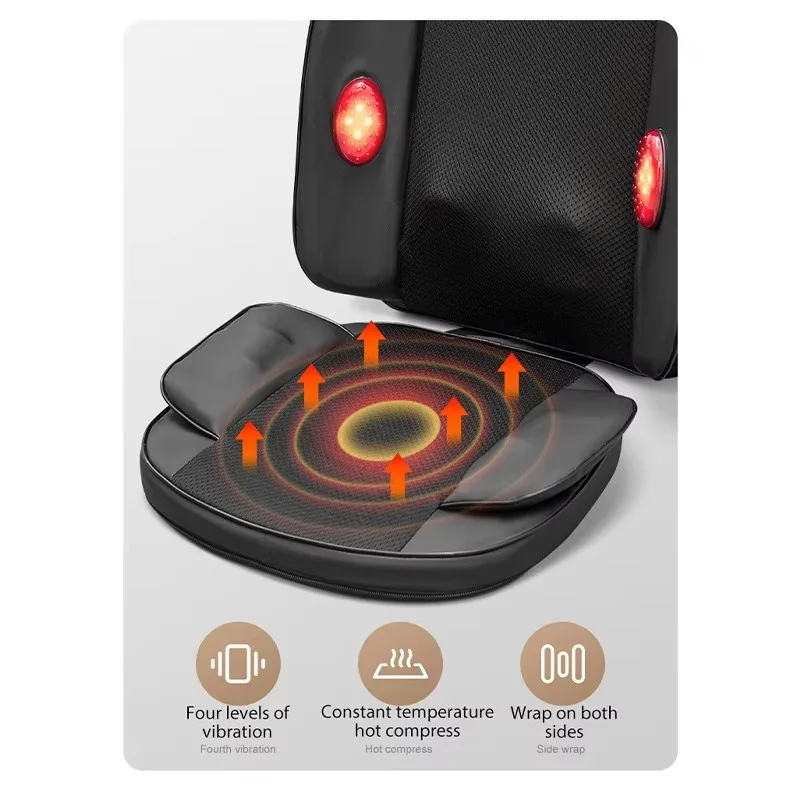 Shiatsu Neck & Back Massager with Heat, Full Back Kneading Shiatsu or Rolling Massage, Massage Chair pad Back Massager for Neck 4