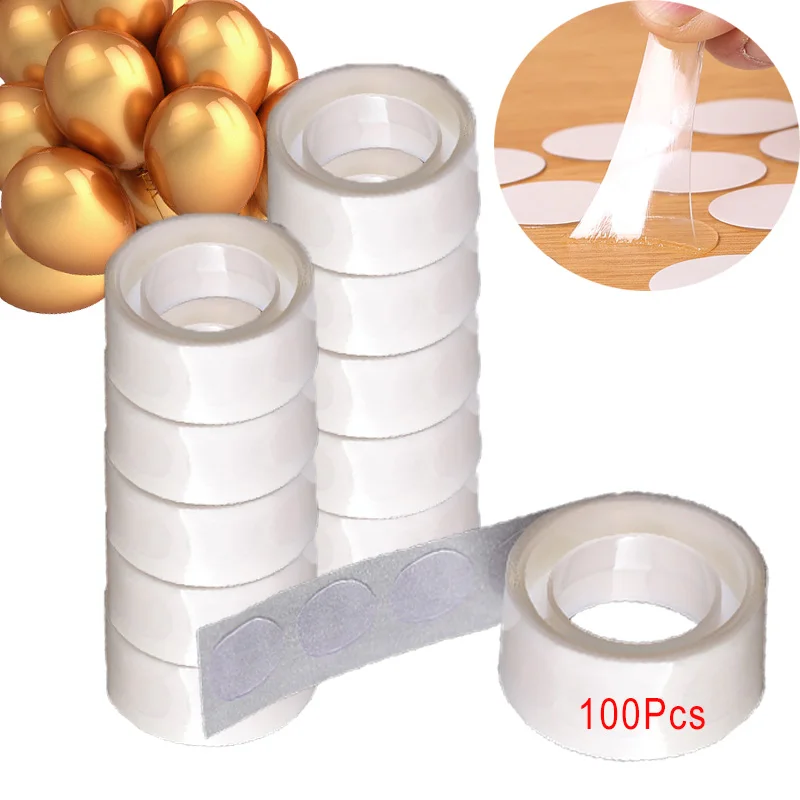 10 Rolls Balloon Point Tape Transparent Removable Wall Ceiling Balloon Glue  Safe