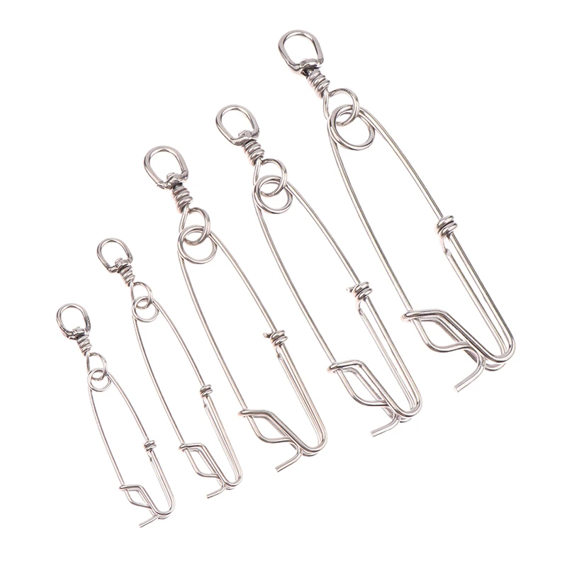 1Pc Stainless Steel Ring Tuna Fishing Clip Snap With Swivel Ring Connector For Spearfishing Long Line Fishing Accessories