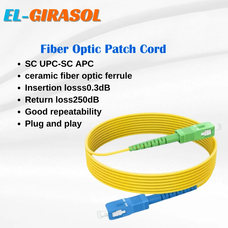 10PCS SC APC-SC UPC Simplex SM LSZH Optic Patch Cord Cable 3.0mm 1m/2m/3m ftth fiber optic jumper