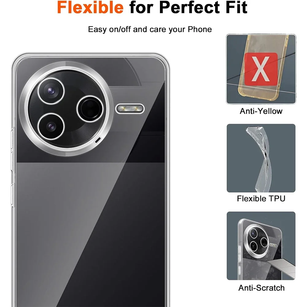 Ultra Slim Soft TPU Clear Transparent Phone Case - Premium Protection Cover