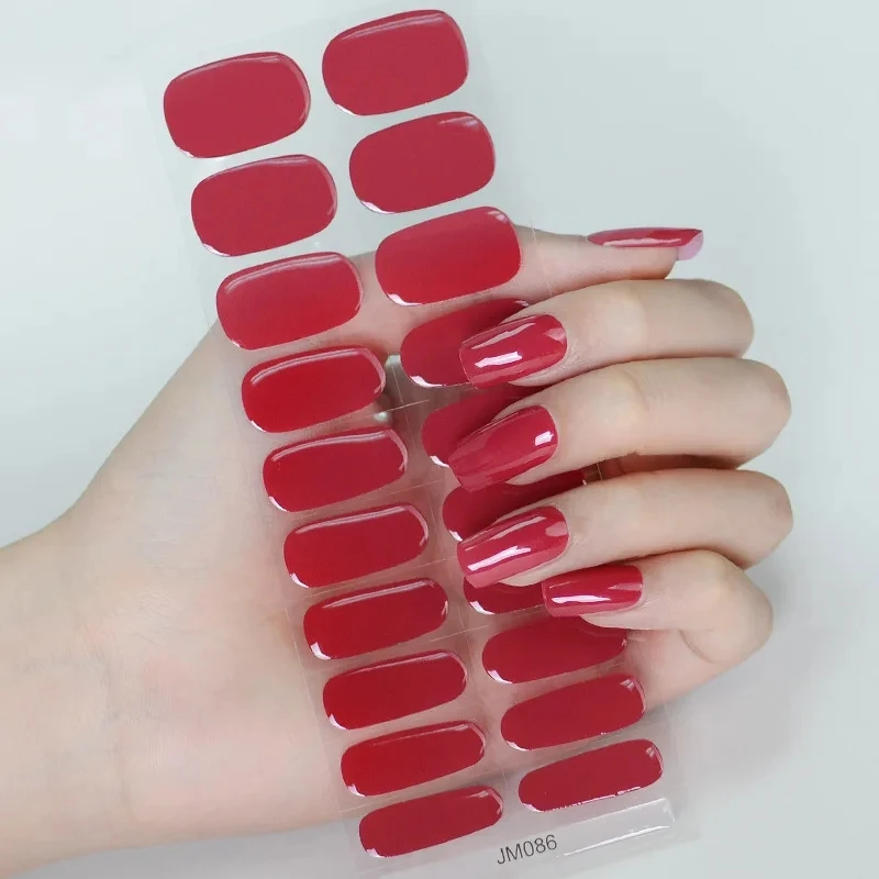 

Однотонные полузатвердевающие гелевые наклейки для ногтей УФ-затвердевающий клей долговечные гелевые Обертывания для ногтей 5D художественное украшение для маникюра Декор