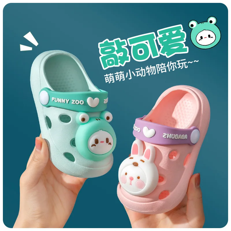 Children Cartoon Sandal Kids Hollow Shoes Close Toe Boys Girls Scuffs
