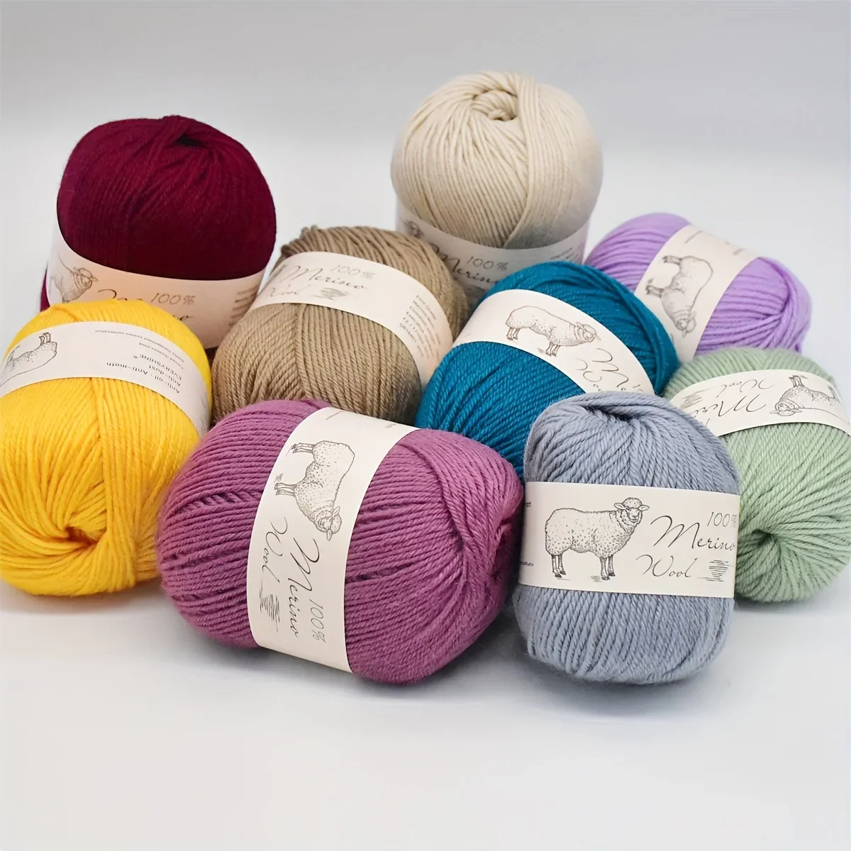 Merino Wool Yarn 6pcs 500g Assorted Colors For Knitting Sweaters Scarves Hats