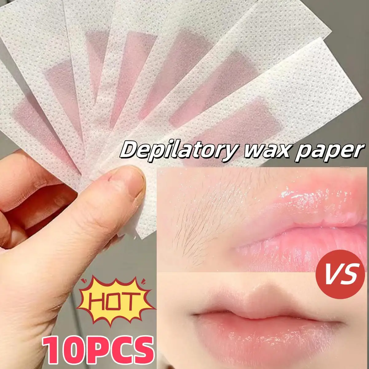 10pcs Depilatory Wax Paper 4.5 * 9cm Double-sided Depilatory Beeswax Paper For Lips Beard Leg Hair Removal depilatory wax strips hair removal wax hair removal wax paper