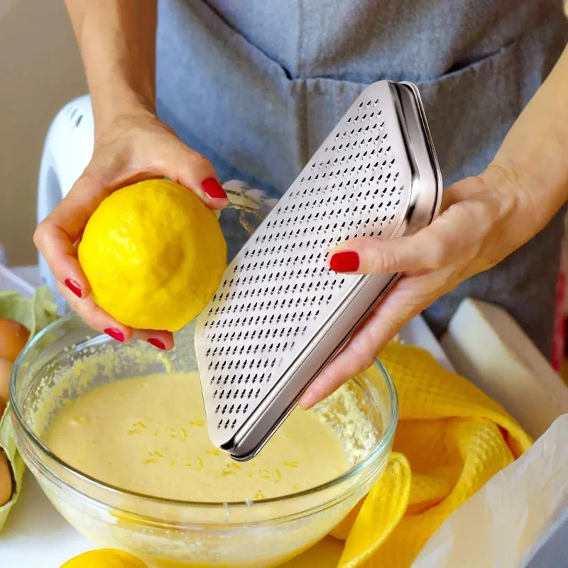 Stainless Steel Cheese Grater 1pc with Food Storage Container and Lid Versatile for Cheese Parmesan Kitchen Gadget