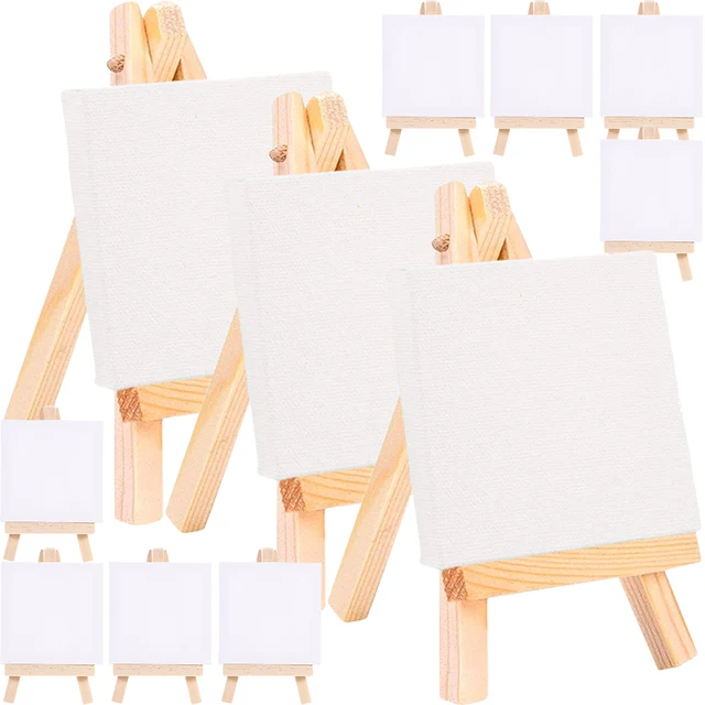 18 Sets Wooden Canvas Easels Mini Decorative Adorable Painting Frame Multi Function Triangle Stand DIY Supplies 5