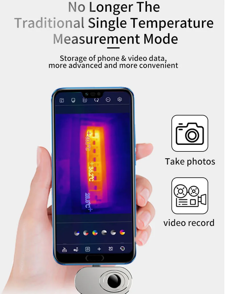 NOYAFA 안드로이드 휴대폰용 열상 카메라, NF-583S 160x120 IR, NF-586S 256x192 IR 해상도, 컴팩트 열상 카메라, 25hz