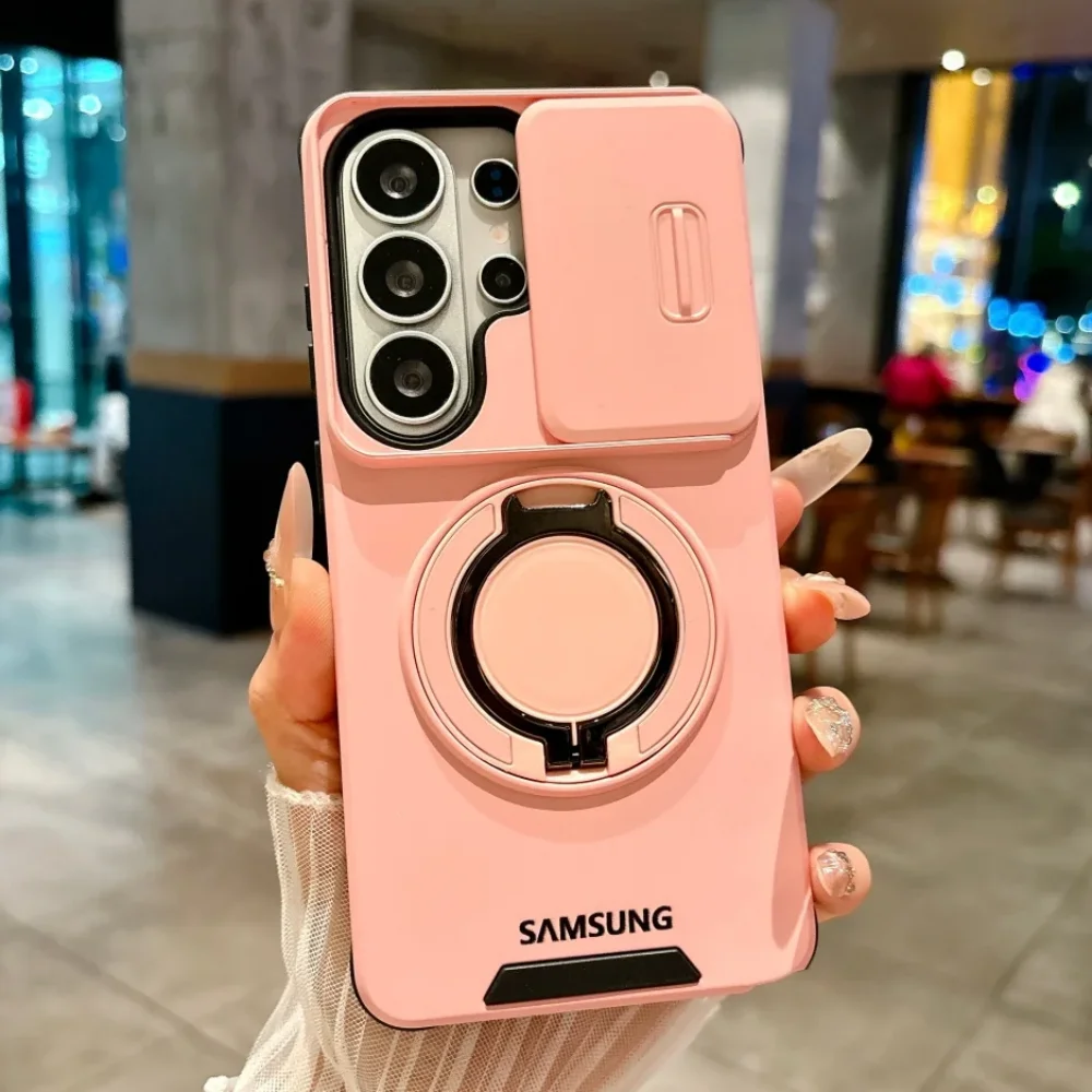 Magnetic Stand Holder Case with Slide Camera Protection - Armor Shockproof Cover