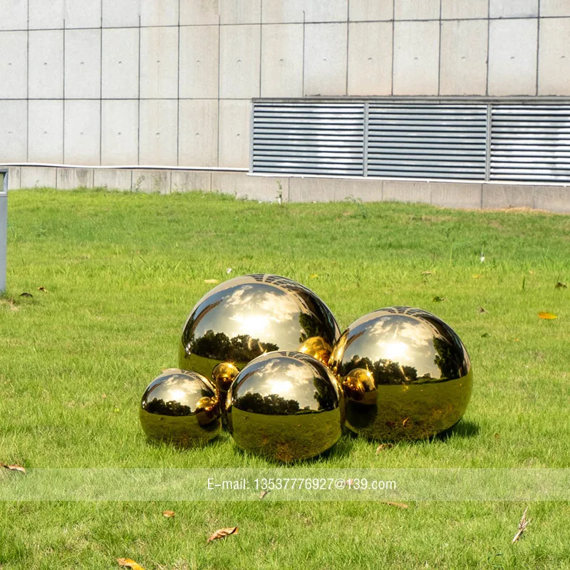 Diameter 25mm-550mm stainless steel garden golden decorative hollow ball seamless boutique ball hanging ornaments ball