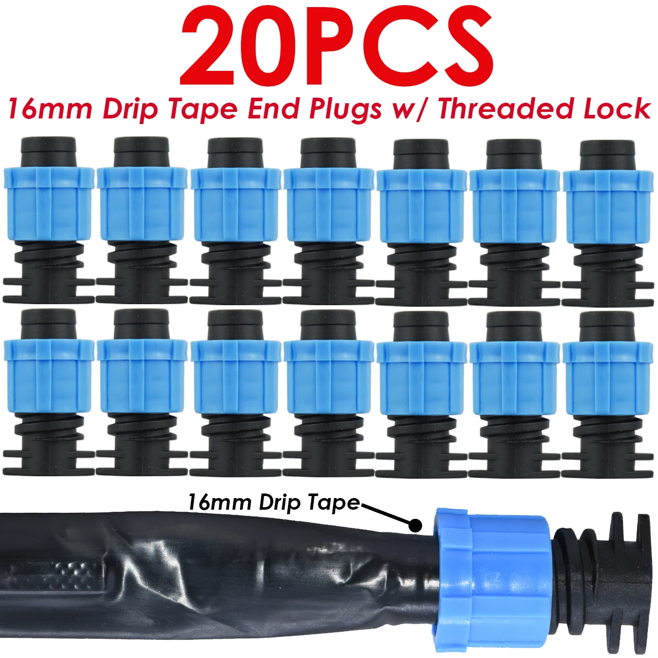 20 stücke 16mm Tropf Band Kupplung T 3-Wege Tropf Bewässerung Schlauch Reparatur 1/2'' Schnell Anschluss gewinde Lock Verlängerung Joint Gewächshaus – Detail 5