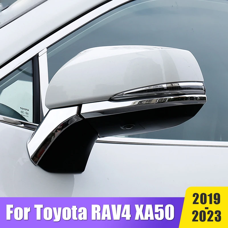 

Car Rearview Side Wing Mirror Base Cover Trim Exterior Moulding Strip For Toyota RAV4 RAV 4 XA50 2019-2021 2022 2023 Accessories