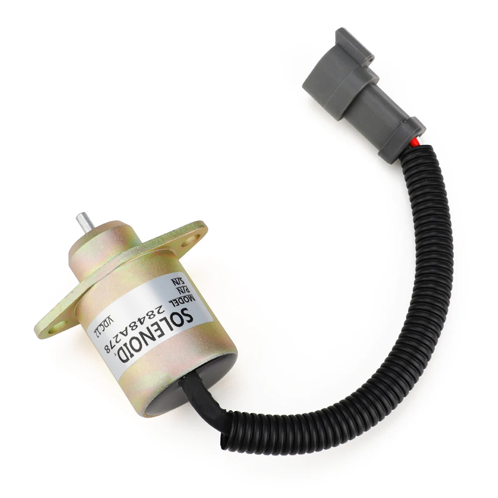 2848A278 Fuel Shutoff Valve Shut Off Solenoid Valve 12V For Caterpillar 246 216 226 Perkins UB704 Engine