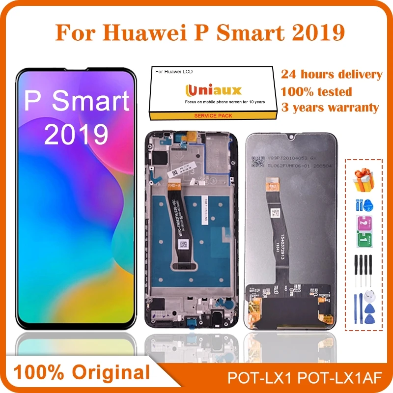 6.21 "Originale Per Huawei P Smart 2019 Display Lcd Touch Screen Digitizer Per Huawei P Smart 2019 Lcd Pot-Lx1 Parti Di Ricambio