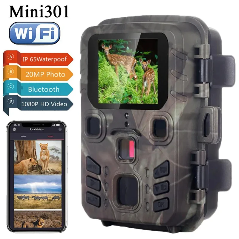Mini301WifiHuntingCameraAPPControlTrailCameraWirelessBluetooth