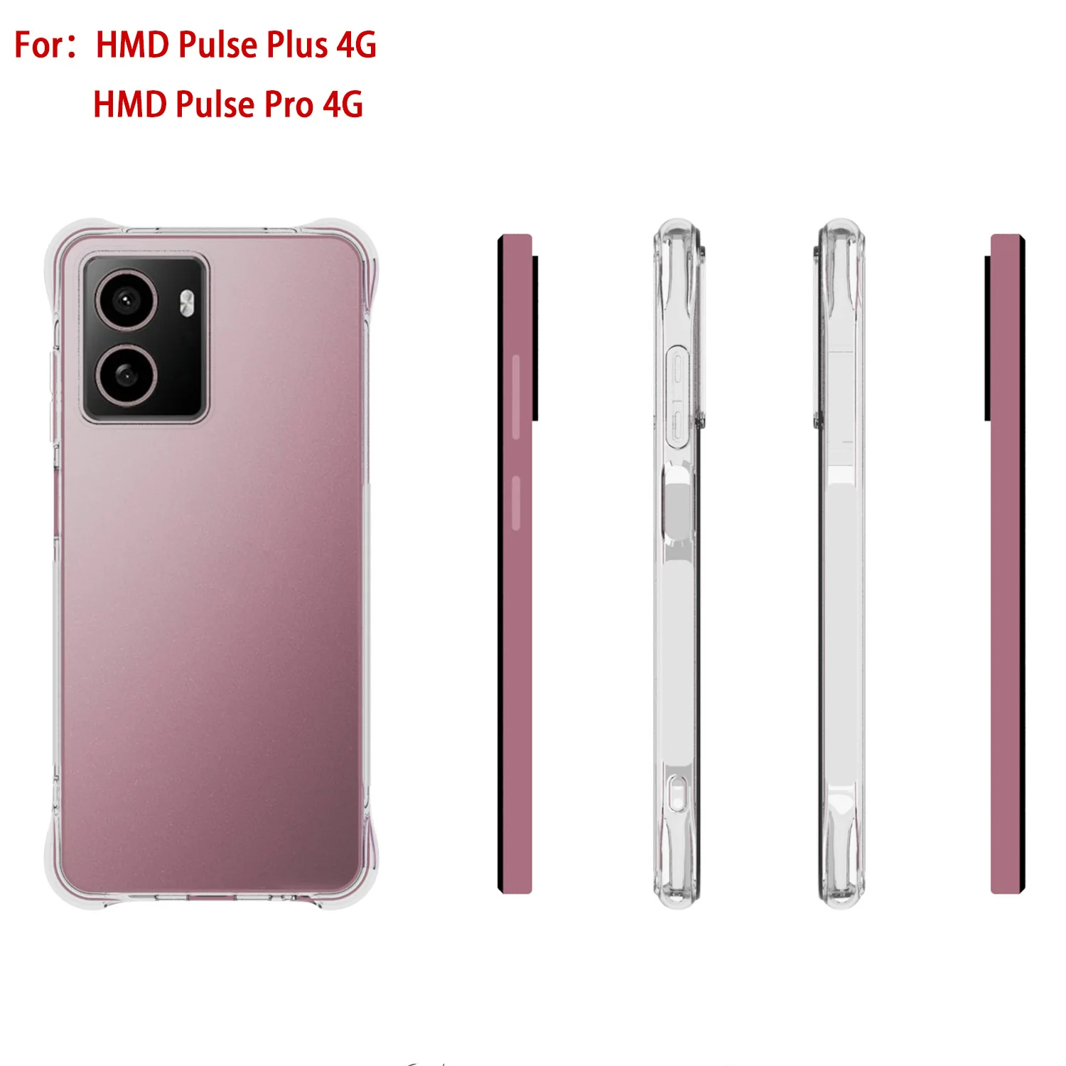 YQINHHME Cover per HMD Pulse Pro (6.65 ), Ultra Sottile Antiurto X Anti-Graffio Clear Case, Morbido Silicone TPU Bumper Protettiva Custodia per HMD Pulse Pro - XT146