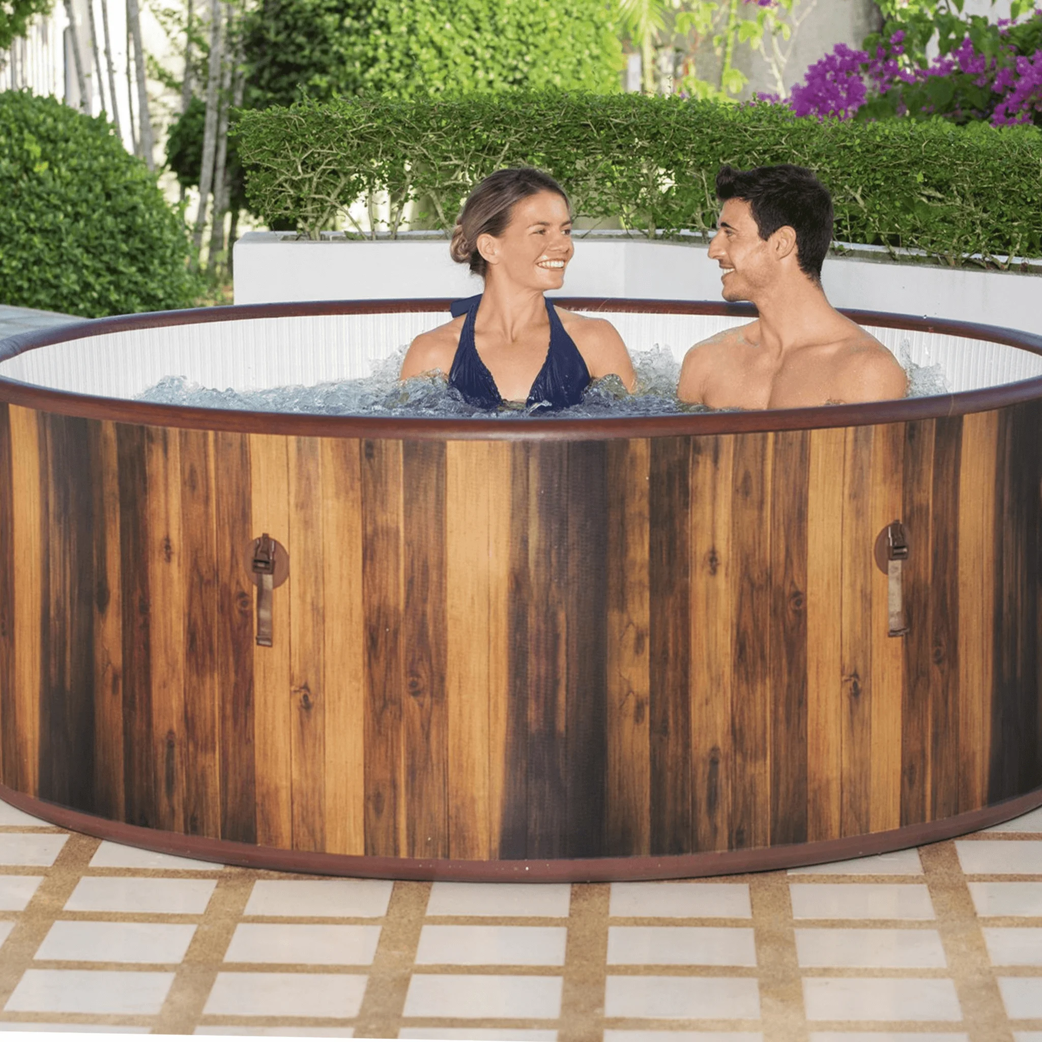Naiya Popular Inflatable Hot Tubs 6 Person Round Shape Outdoor Spa Tubs Massage 4 Person Garden Leisure Spa Hot Tub Inflatable