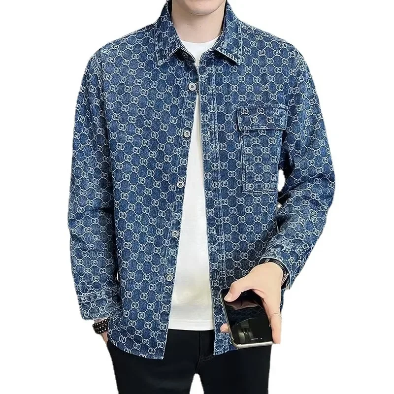 Denim Jacket Autumn Men's Shirt Collar Blazer Versatile Young Lapel Top Korean Version Casual Clothing