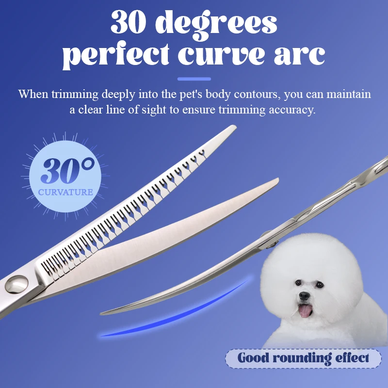 Crane 7 Inch Pet Grooming Magic Scissors Trimming and Hairdressing Dogs Beauty Curved Chunker Shears ATS-314 Steel 50/75% Rate dog grooming scissors