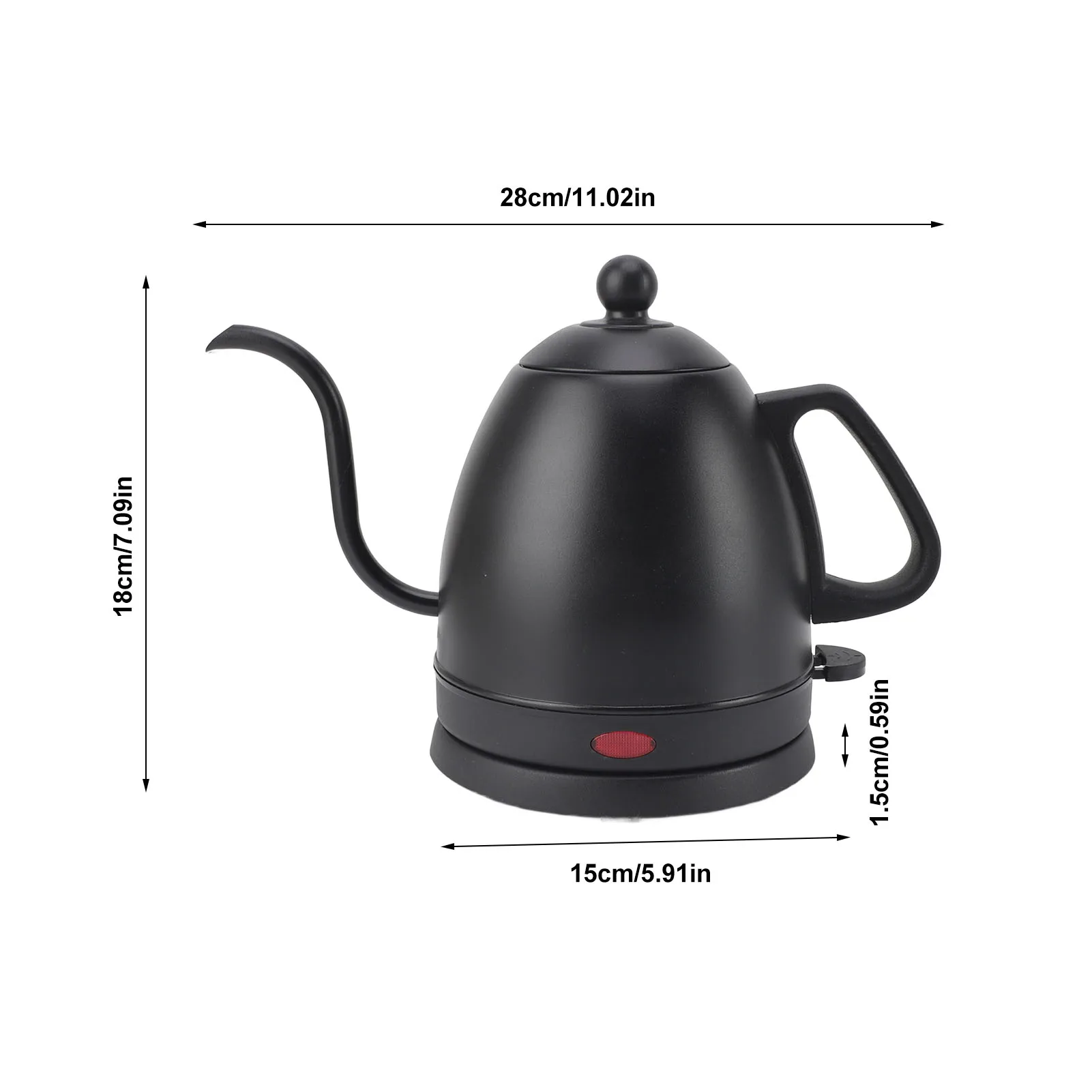 Gooseneck Electric Kettle 800ml 1000W Fast Heating Stainless Steel 304 Hot Water Kettle Pour Over Kettle for Home Tea Coffee 6