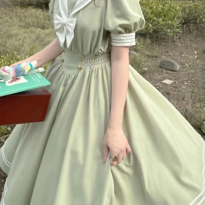 Harajuku Kawaii Lolita Sailor Dress With Bow Tie - Cute Japanese Style Mini Dress - View #9