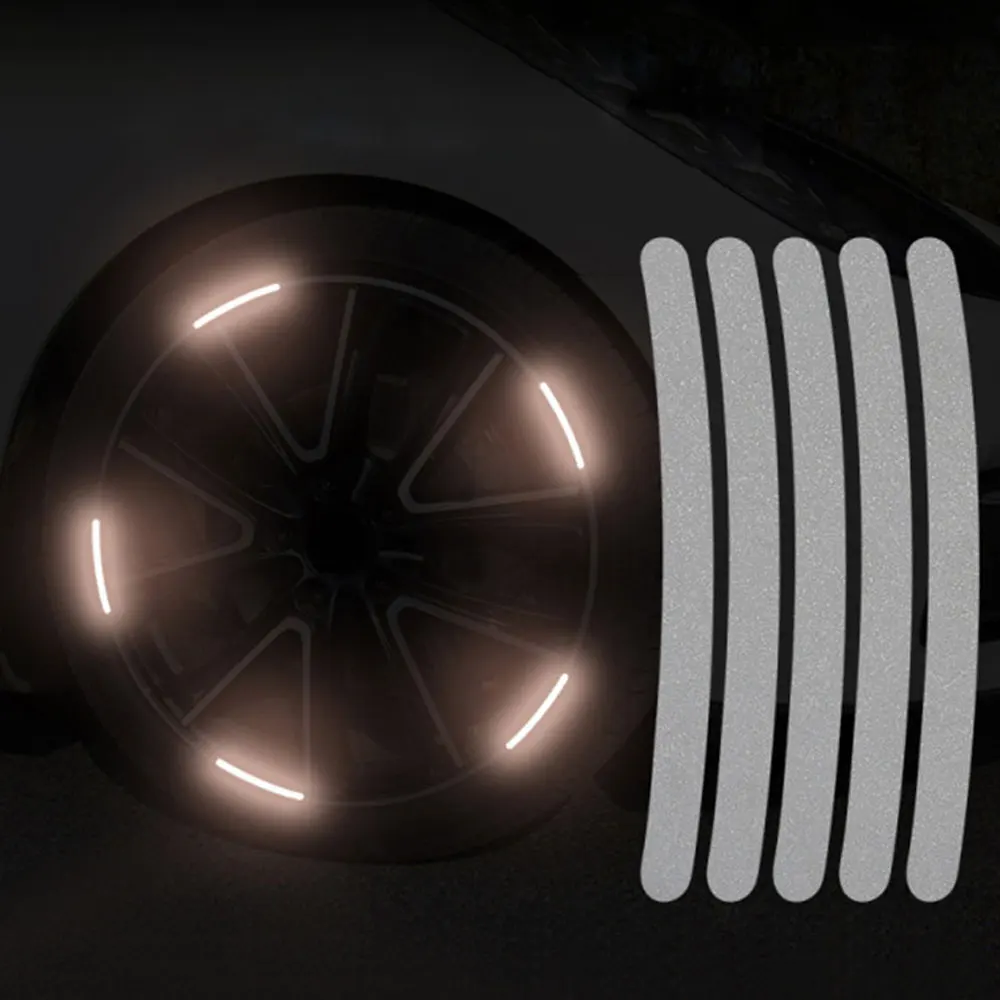 

20pcs Car Wheel Hub Reflective Sticker Tire Rim Reflective Strips Luminous Sticker for Night Driving Car-Styling Car Accessories
