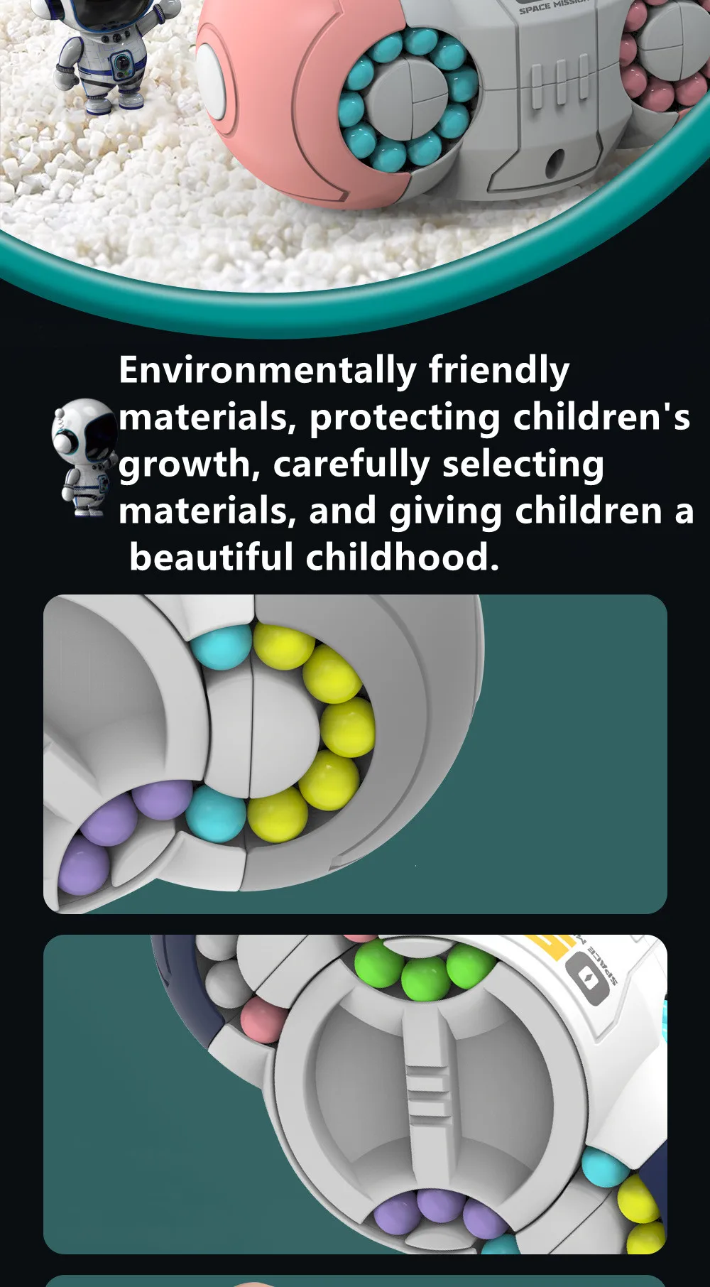 Eight-sided Rotation Finger Magic Beans Spin Gyro Antistress Fingertip Cube Bead Decompression Puzzles Game For Kids Gifts